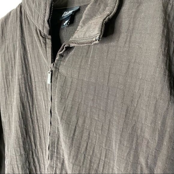Eileen Fisher Brown Zip Front Nylon Blend Jacket Size Small - Picture 5 of 5